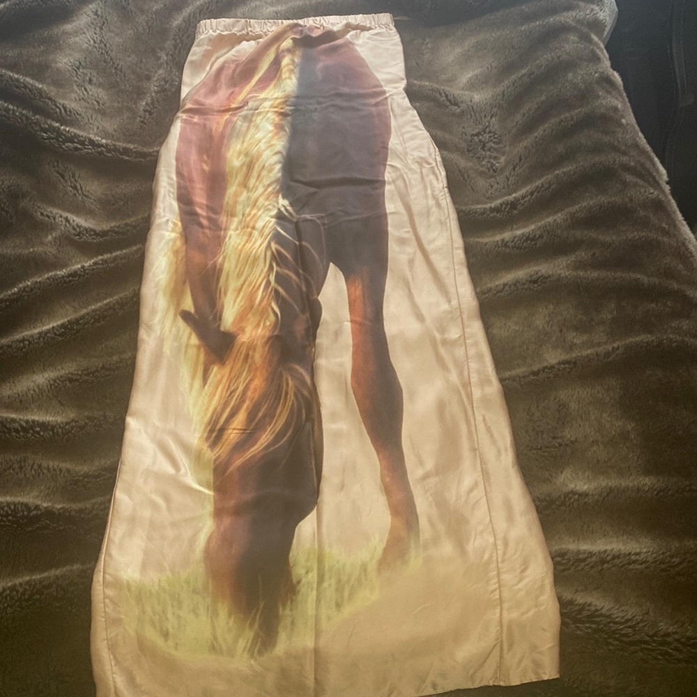 Haute Hippie silk horse strapless dress size medium.